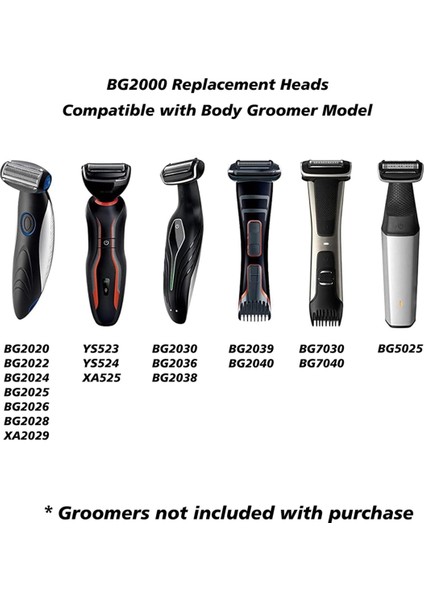 Philips BG2000/40, BG5025, BG7030, BG7040, BG2030, BG2040 Için 3 Paket BG2000 Yedek Başlıkları - Islak Kuru Kullanım Folyo Başlıkları (Yurt Dışından) modelleri