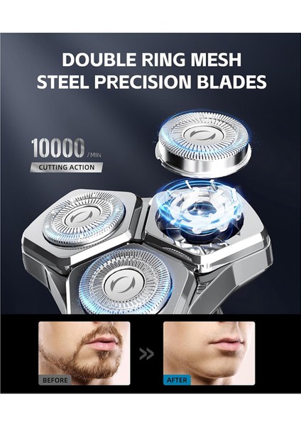 Erkek Elektrikli Tıraş Makinesi, Erkek Şarj Edilebilir Islak ve Kuru Tıraş Makinesi, Hızlı Şarj, Su Geçirmez, LED Ekran. (Yurt Dışından) fırsatları