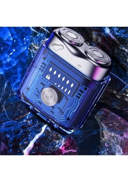 Yeni Elektrikli Tıraş Makinesi Mini Şeffaf Iki Yönlü Tıraş Makinesi Taşınabilir Yıkanabilir Uzun Dayanıklılık LED Ekran Ev Seyahat B (Yurt Dışından) modelleri