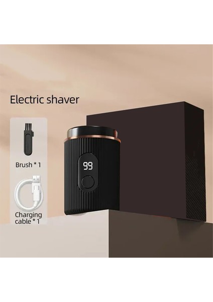 Elektrikli Tıraş Makinesi Taşınabilir USB Şarjlı Akıllı Dijital Ekran Erkek Tıraş Makinesi Kolay Seyahat Yüz Tıraş Makinesi Erkek Hediye Siyah (Yurt Dışından)