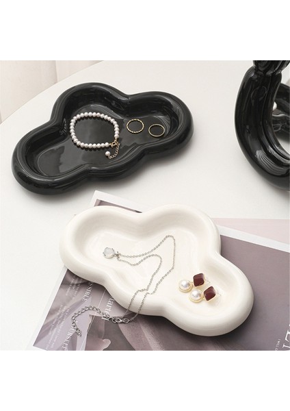 Mücevher Için Dekoratif Bulut Tepsi, Estetik Oda Dekor Aksesuarı, Ev Masaüstü Düzenleyici, Seramik Mücevher Sergileme Tepsisi B (Yurt Dışından) modelleri