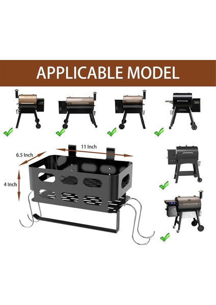 Traeger Izgaraları Için 4 Kancalı ve Kağıt Havlu Tutuculu Saklama Kutusu, Traeger Pro 22/34 Izgarası Için Izgara Aksesuarları (Yurt Dışından) fırsatları
