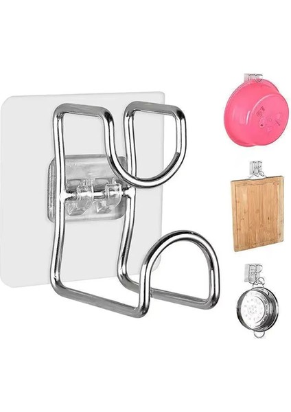 Paslanmaz Çelik Lavabo Kancası Mutfak Banyo Iz Bırakmayan Güçlü Macun Tutucu Çok Işlevli Delinmeyen Ütü Depolama (Yurt Dışından) fırsatları