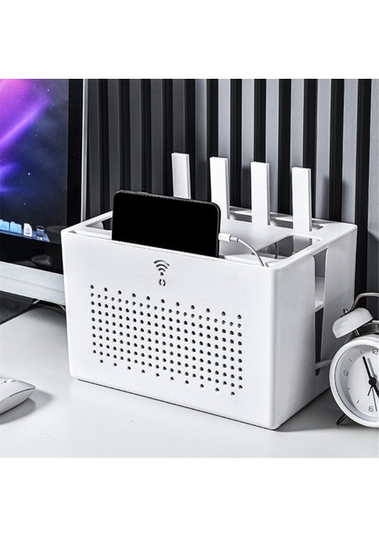 Wifi Yönlendirici Depolama Kutusu Masaüstü Soket Kablo Depolama Kutusu Tv Üst Raf Güç Kablosu Düzenleyici Gizli Depolama Kutusu (Yurt Dışından) fiyatları