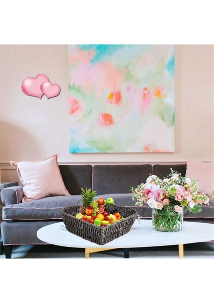 Kalp Şeklinde Sepet - Rattan Kalp Sepet El Yapımı Dokuma Saklama Sepeti, Meyve Sebze Ekmek Çeşitli Eşyalar Kalp Sepet (Yurt Dışından) fiyatları