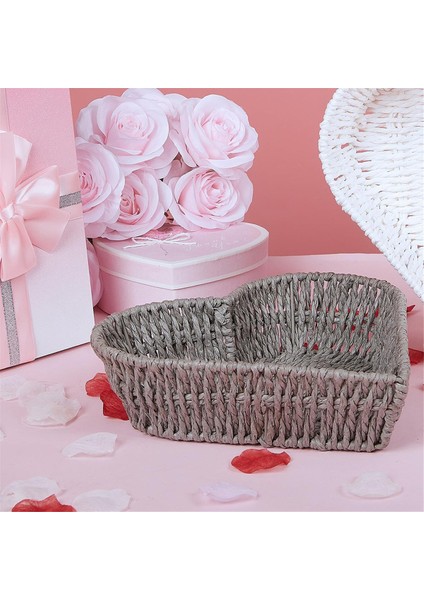 Kalp Şeklinde Sepet - Rattan Kalp Sepet El Yapımı Dokuma Saklama Sepeti, Meyve Sebze Ekmek Çeşitli Eşyalar Kalp Sepet (Yurt Dışından) modelleri