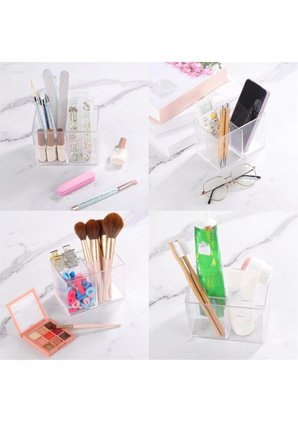 Bambu Kapaklı Qtip Tutucu, 3 Bölmeli Pamuk Topu/pulluk Dağıtıcısı, Şeffaf Plastik Banyo Kabı (Yurt Dışından) indirimleri