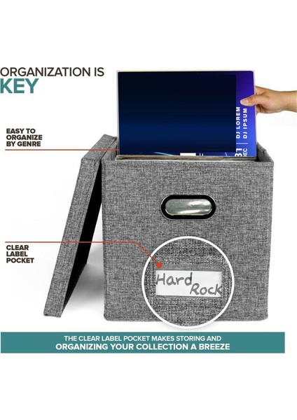 Kapaklı ve Saplı Vinil Plak Saklama Kutusu, Lp Plak Düzenleyici, Şık Ev Dekoru, Koruyucu Albüm Tutucu (Yurt Dışından) modelleri