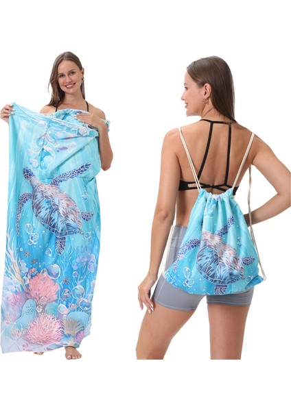 Plaj Havlusu Saklama Için 2'si 1 Arada Katlanabilir Taşınabilir Çanta, Baskılı Banyo Havluları, Depolama Özellikli Entegre Plaj Havlusu Çantası (Yurt Dışından) fırsatları