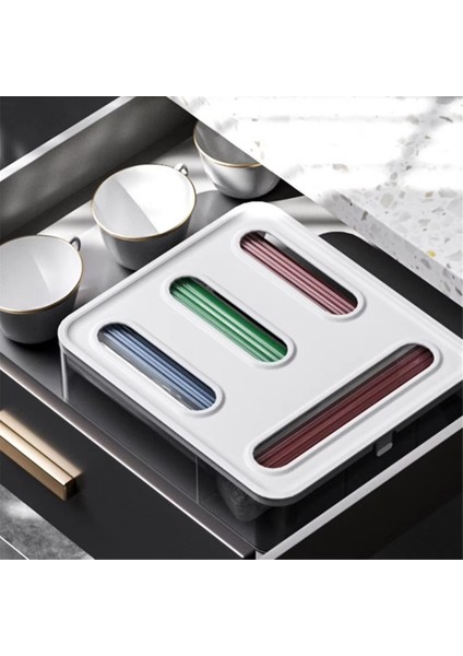 Mutfak Sarma Sarmalayıcısı, Streç Film, Sandviç Poşetleri Için Düzenleyici Kutu - Ev Düzenlemesi Için Yerden Tasarruf Sağlayan Çekmece Eki (Yurt Dışından) indirimleri