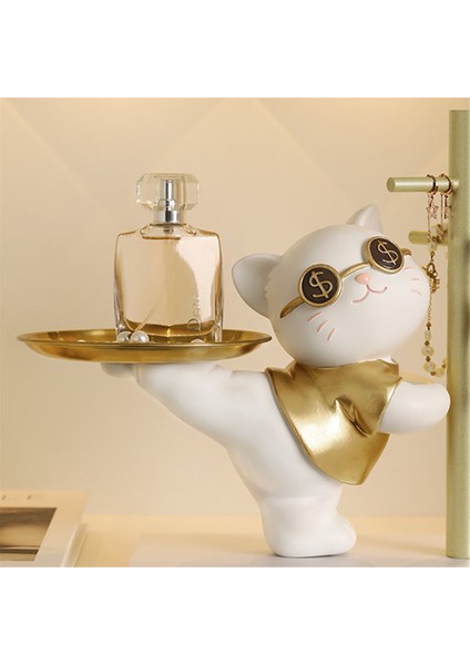 Kedi Dekorasyonu Anahtar Mücevher Depolama Rafı Tepsi Depolama Rafı Ev Dekorasyon Aksesuarları Hediye Altın (Yurt Dışından) fiyatları