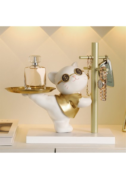 Kedi Dekorasyonu Anahtar Mücevher Depolama Rafı Tepsi Depolama Rafı Ev Dekorasyon Aksesuarları Hediye Altın (Yurt Dışından) indirimleri