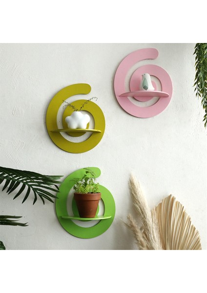 Ahşap Duvar Rafları Renkli Sergileme Standı Sanat Duvar Bitkisi Dekorasyon Rafı Yatak Odası Oturma Odası Dekorasyonu Pembe (Yurt Dışından) fiyatları