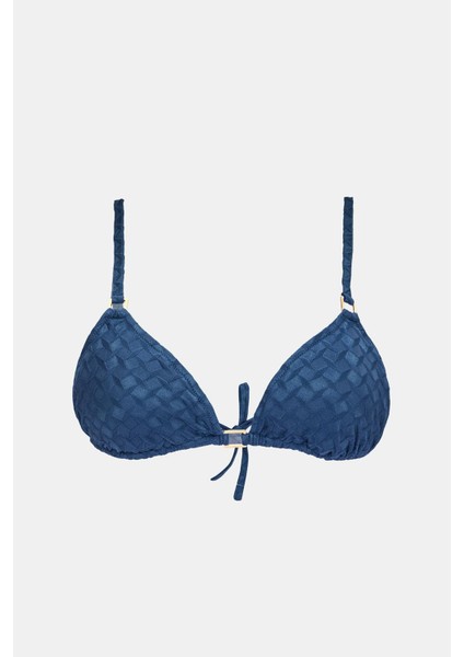 Olympos Petrol Mavisi Dolgusuz Çıkarılabilir Pedli Üçgen Bikini Üst