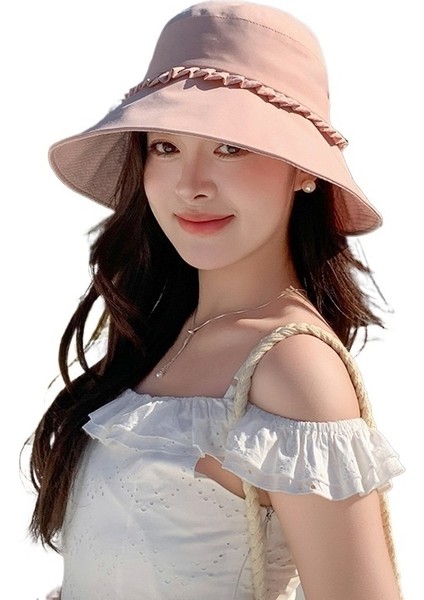 Şapka Kadın Balıkçı Şapkası 2025 Bahar Yeni Stil Hafif Lüks Üst Düzey Tatil Yaz Büyük Siperlik Güneş Koruma Şapkası Çok Yönlü (Yurt Dışından)