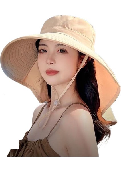 Kadınlar Için Yaz Aylarında Yüzü Örtmek ve Uv Işınlarına Karşı Korumak Için Büyük Kenarlı Buz Ipeği Güneş Şapkası, Balıkçılar Için Boyun Koruması (Yurt Dışından) modelleri