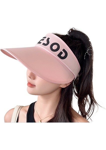 Kadınlar Için Büyük Siperlikli, Uv Korumalı, Yazlık Yeni Içi Boş Üst Güneş Şapkası Buz Ipek Açık Hava Bisiklet Yüz Örtüsü Güneş Şapkası (Yurt Dışından)