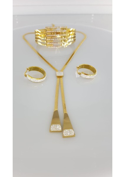 Kraliçe Gold Çelik Takı Seti 350 fiyatları