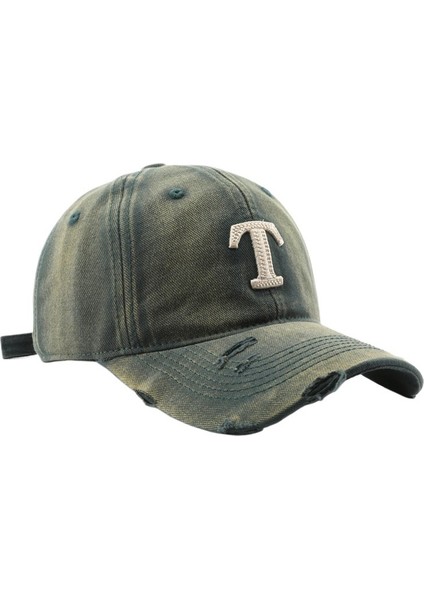 Şapka Kadın Yıkanmış Retro Harf Delikli Şapka Açık Seyahat Sokak Güneş Koruma Beyzbol Şapkası (Yurt Dışından)