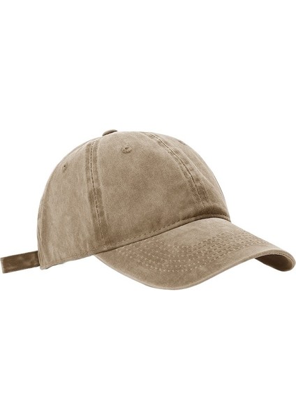 Yıkanmış Beyzbol Şapkası Düz Renk Moda Kore Versiyonu Gündelik Erkek Ördek Gagalı Şapka Büyük Baş Çevresi Tüm Maç Güneş Şapkası (Yurt Dışından)