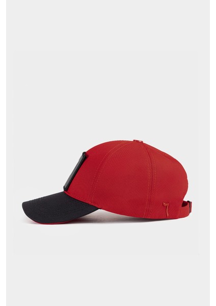 Six Parmak Logolu Siyah-Kırmızı Beyzbol Şapka modelleri