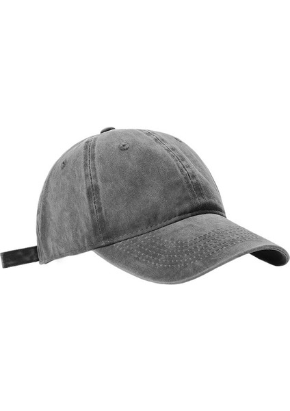 Yıkanmış Beyzbol Şapkası Düz Renk Moda Kore Versiyonu Gündelik Erkek Ördek Gagalı Şapka Büyük Baş Çevresi Tüm Maç Güneş Şapkası (Yurt Dışından)