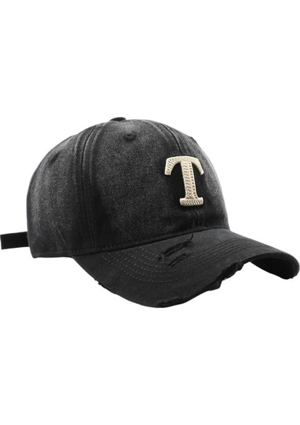 Şapka Kadın Yıkanmış Retro Harf Delikli Şapka Açık Seyahat Sokak Güneş Koruma Beyzbol Şapkası (Yurt Dışından)