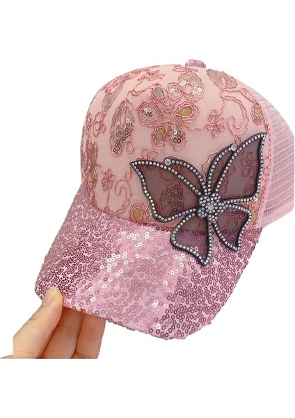 Yeni Yaz Pullu Kelebek Beyzbol Şapkası Kadın Moda Güneş Şapkası (Yurt Dışından)