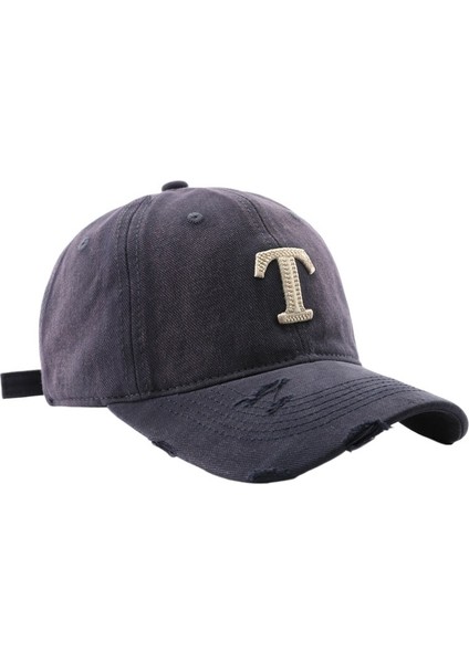 Şapka Kadın Yıkanmış Retro Harf Delikli Şapka Açık Seyahat Sokak Güneş Koruma Beyzbol Şapkası (Yurt Dışından)