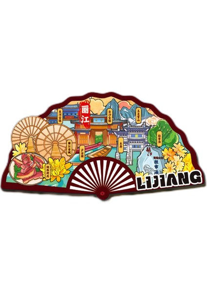 0320ÇIN Lijiang Seyahat Hediyelik Buzdolabı Çıkartmaları (Yurt Dışından)