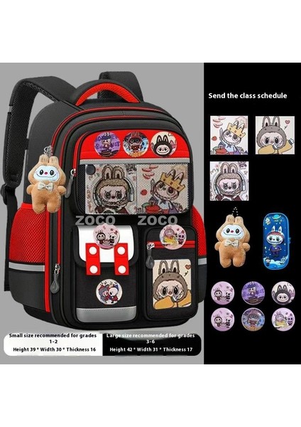 Çocuk Okul Çantası Ilkokul Öğrencileri Bir, Iki, Üç Ila Altı Sınıflar Büyük Kapasiteli Sevimli Raglan Desen Omuz Sırt Çantaları (Yurt Dışından)