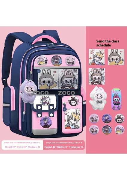 Çocuk Okul Çantası Ilkokul Öğrencileri Bir, Iki, Üç Ila Altı Sınıflar Büyük Kapasiteli Sevimli Raglan Desen Omuz Sırt Çantaları (Yurt Dışından)