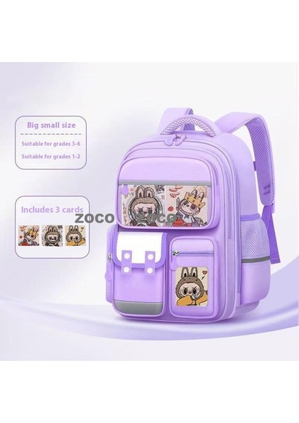 Çocuk Okul Çantası Ilkokul Öğrencileri Bir, Iki, Üç Ila Altı Sınıflar Büyük Kapasiteli Sevimli Raglan Desen Omuz Sırt Çantaları (Yurt Dışından)
