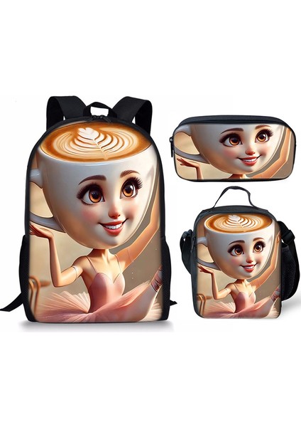 Shanhaijing Ahşap Çubuk Adam Brainrot Ilkokul ve Ortaokul Öğrenci Sırt Çantası Üç Parçalı Sırt Çantası Yemek Çantası Kalem Çantası (Yurt Dışından)