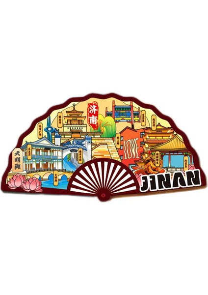 0325ÇIN Jinan Seyahat Hediyelik Buzdolabı Çıkartmaları (Yurt Dışından)