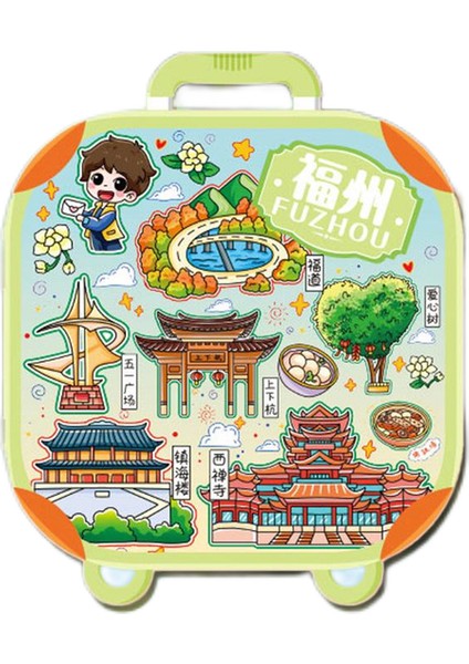 0252ÇIN Fuzhou Seyahat Hediyelik Buzdolabı Çıkartmaları (Yurt Dışından)