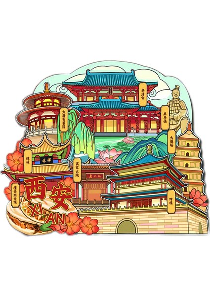 0097XI'AN Çin Seyahat Hatırası Buzdolabı Çıkartmaları (Yurt Dışından)