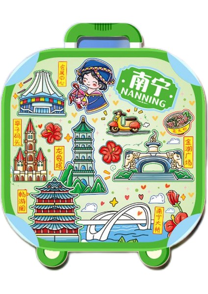 0281NANNING, Çin Seyahat Hediyelik Buzdolabı Çıkartmaları (Yurt Dışından)