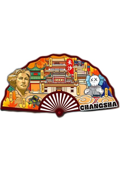 0318CHANGSHA, Çin Seyahat Hediyelik Buzdolabı Çıkartmaları (Yurt Dışından)