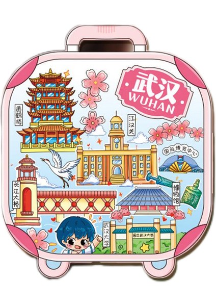 0266WUHAN Çin Seyahat Hatıra Buzdolabı Çıkartmaları (Yurt Dışından)