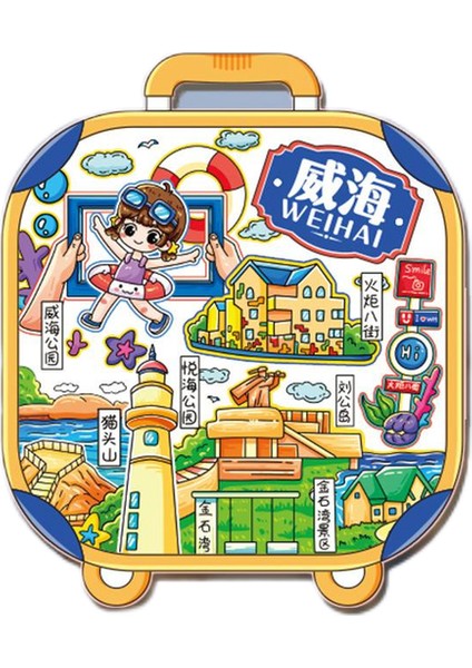 0264ÇIN Weihai Seyahat Hediyelik Buzdolabı Çıkartmaları (Yurt Dışından)