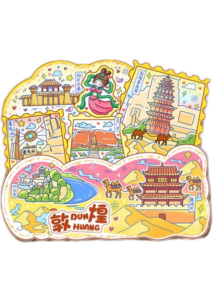 0194CHINA Dunhuang Seyahat Hediyelik Eşya Buzdolabı Çıkartmaları (Yurt Dışından)