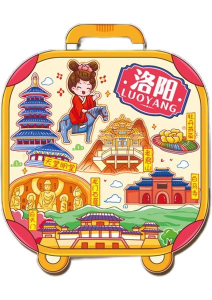 0256ÇIN Luoyang Seyahat Hediyelik Buzdolabı Çıkartmaları (Yurt Dışından)