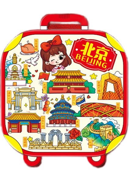 0247PEKIN Çin Seyahat Hediyelik Buzdolabı Çıkartmaları (Yurt Dışından)