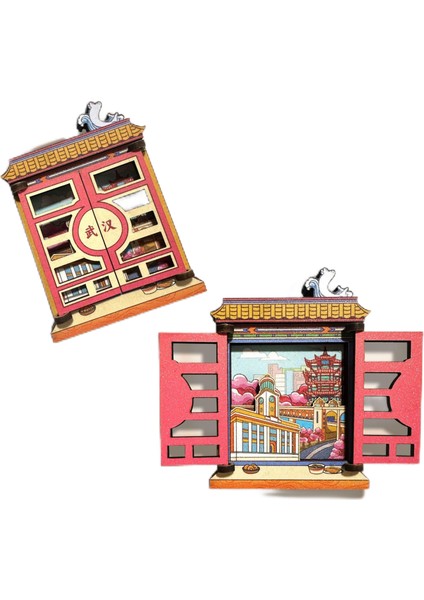 0153WUHAN Çin Seyahat Hatıra Buzdolabı Çıkartmaları (Yurt Dışından)