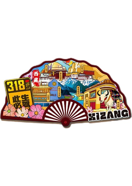 0317ÇIN Tibet Seyahat Hatıra Buzdolabı Çıkartmaları (Yurt Dışından)