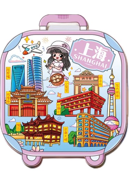 0299ÇIN Şanghay Seyahat Hediyelik Buzdolabı Çıkartmaları (Yurt Dışından)