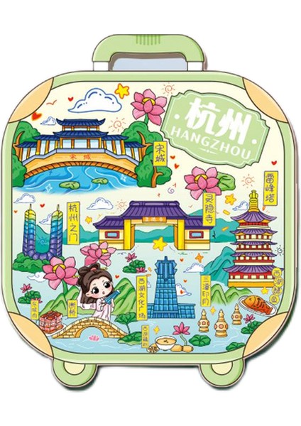 0298ÇIN Hangzhou Seyahat Hediyelik Buzdolabı Çıkartmaları (Yurt Dışından)