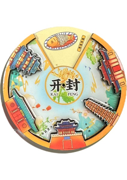 0138ÇIN Kaifeng Seyahat Hediyelik Buzdolabı Çıkartmaları (Yurt Dışından)