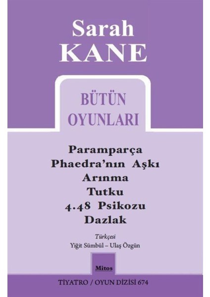 Sarah Kane Bütün Oyunları fiyatları